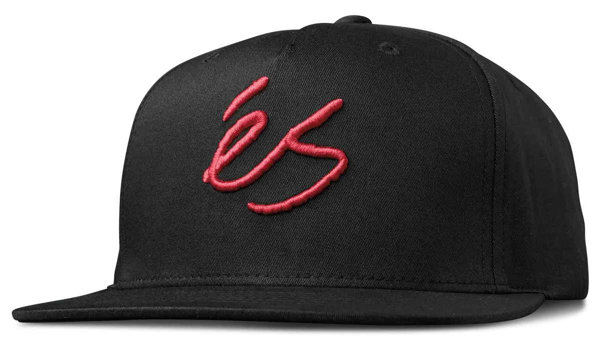 s-script-snapback-cap-schwarz-5-panel image 1