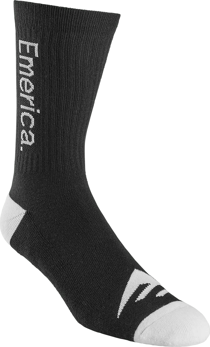 emerica-pure-crew-sock-socken-black-white image 1