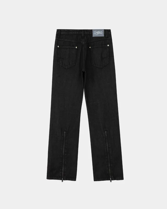 lakai-waxed-bootcut-denims-black image 1