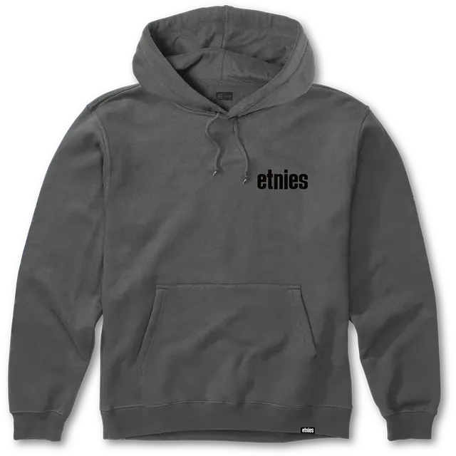 etnies-wordmark-hoodie-dark-grey-black-powerblend-fleece image 1