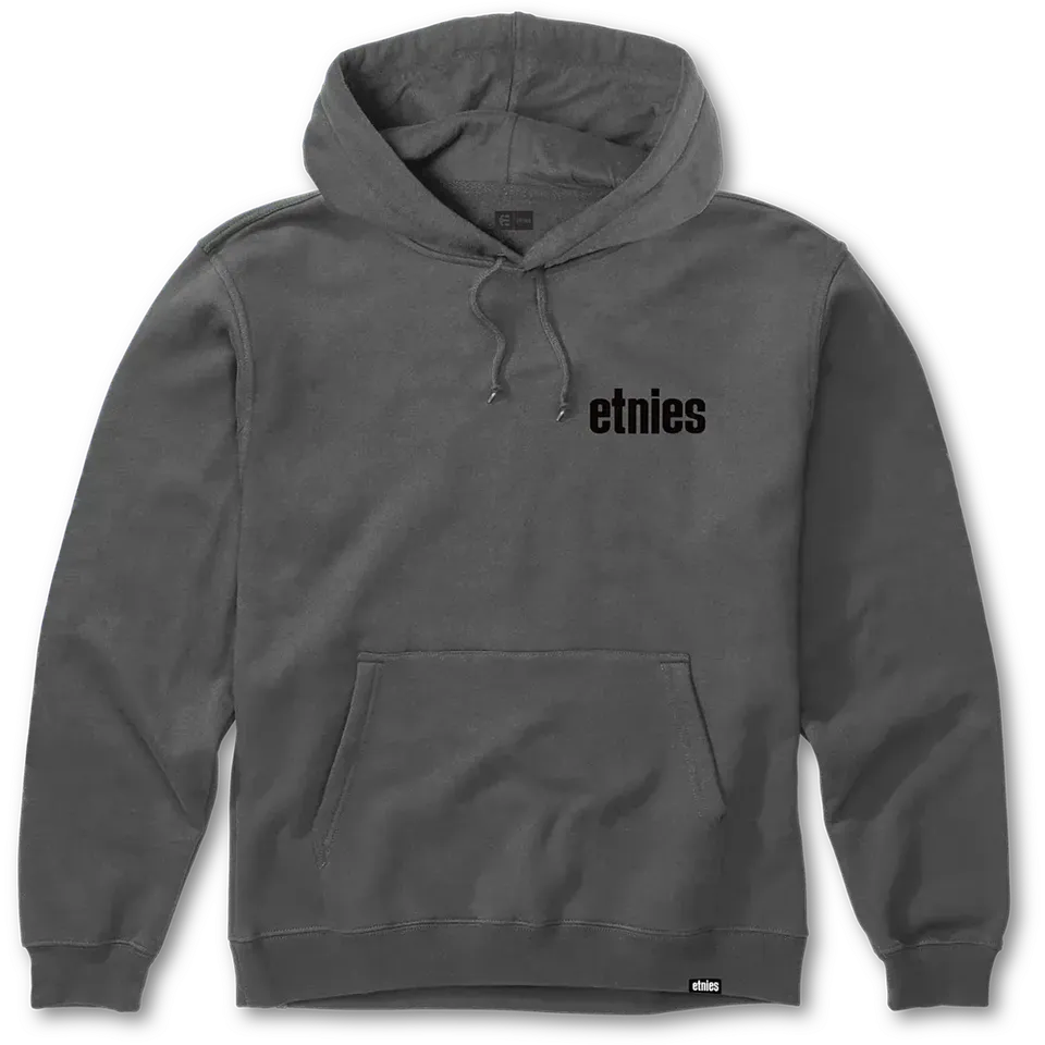 etnies-wordmark-hoodie-dark-grey-black-powerblend-fleece image 1