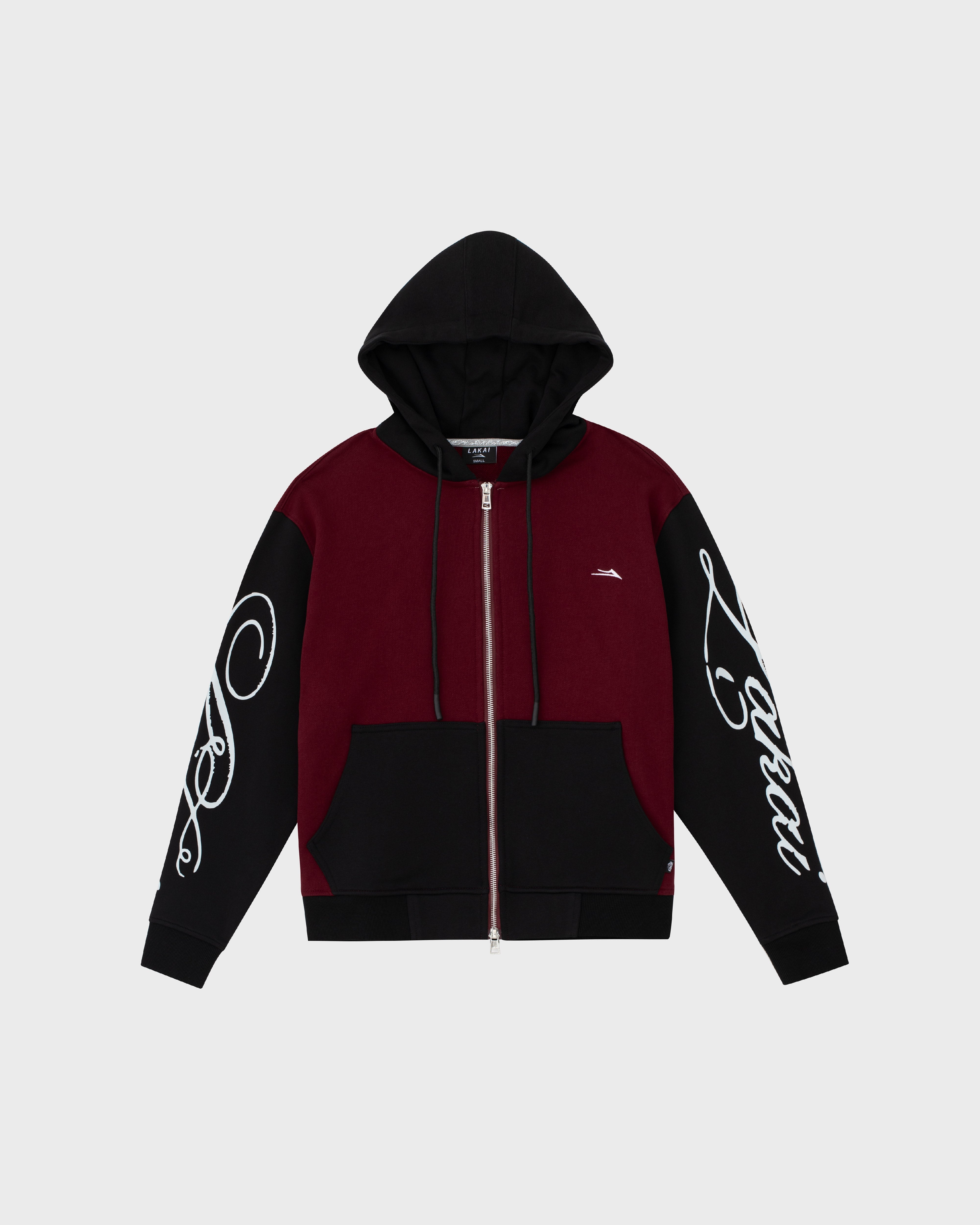 lakai-two-tone-zip-up-hoodie-red-dahlia-pirate-black image 1