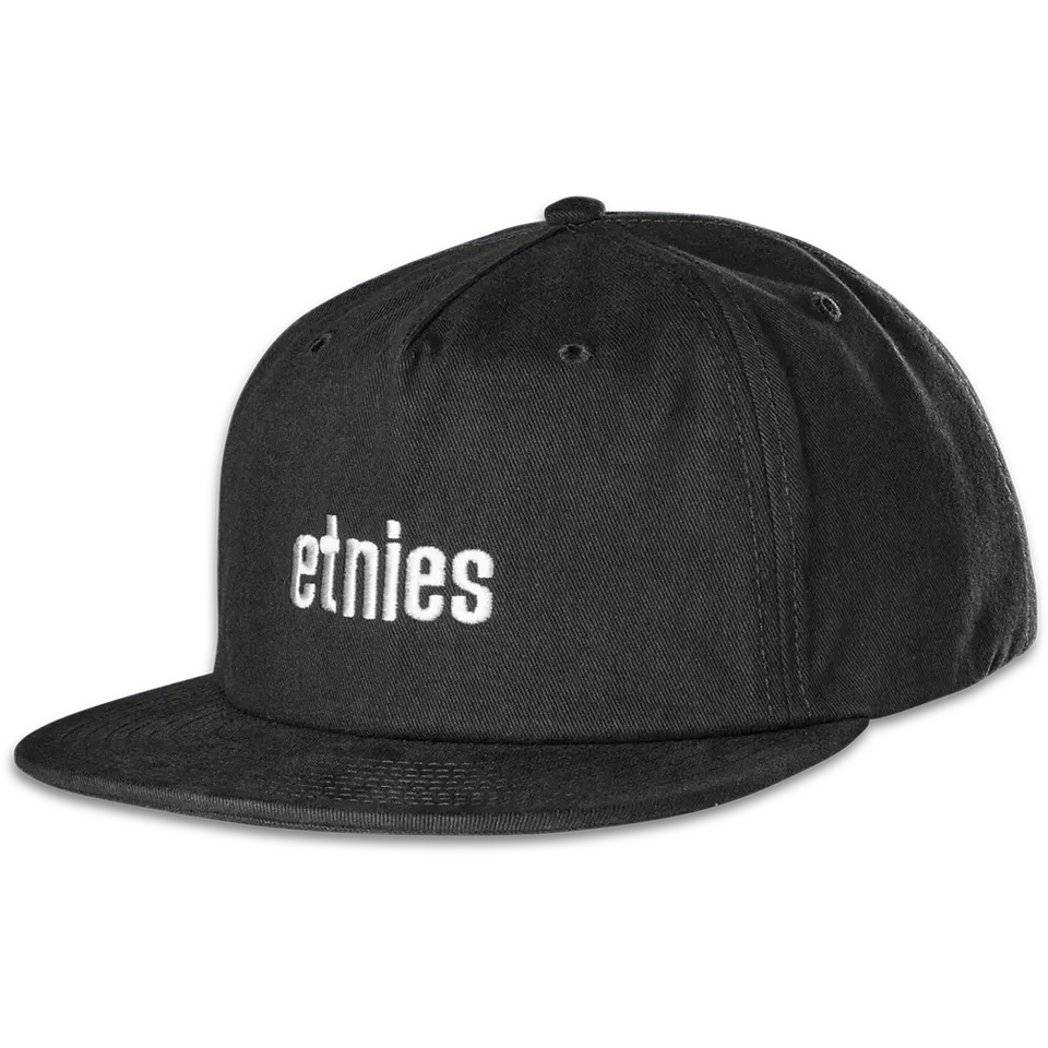 etnies-wordmark-embroidery-snapback-cap-black image 1