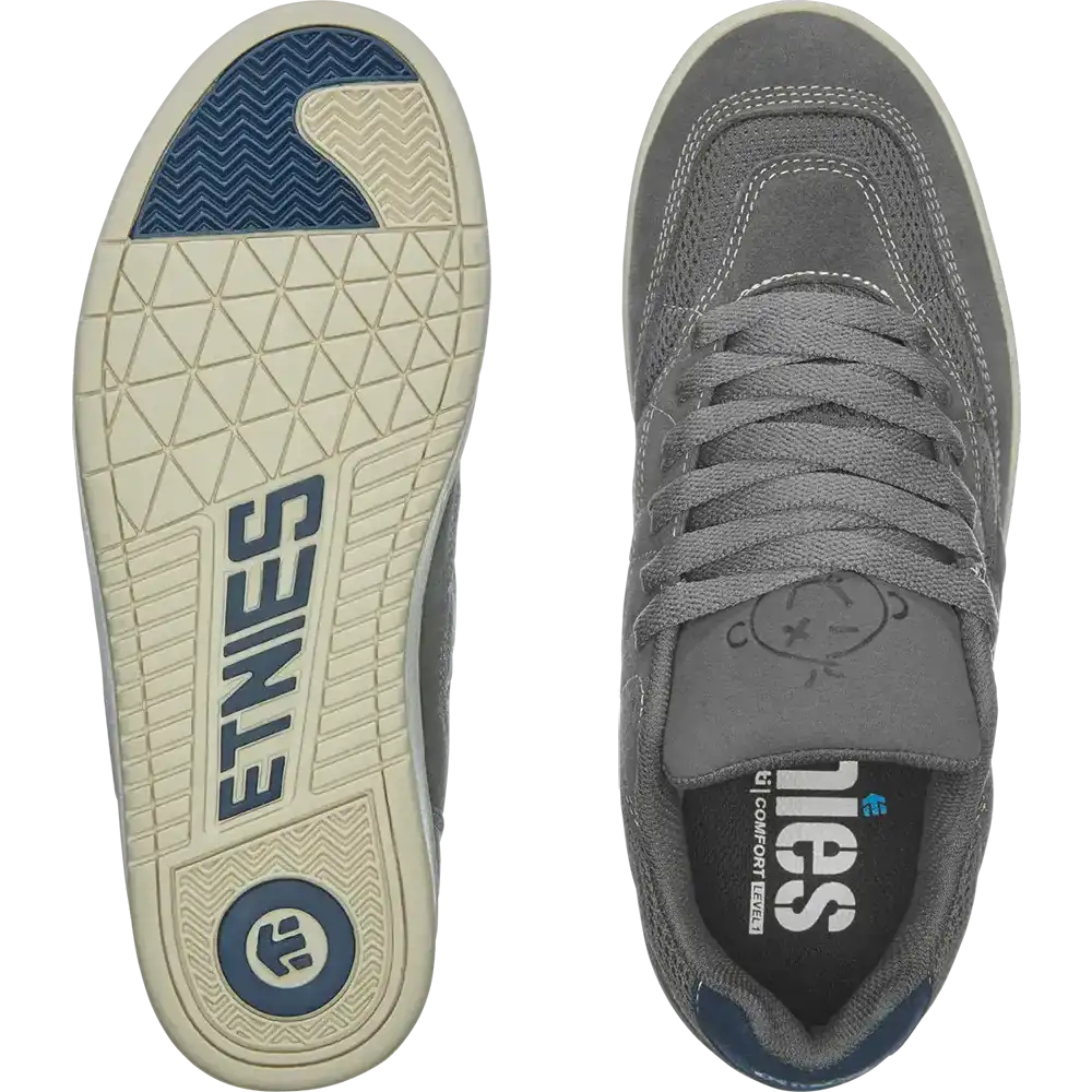 etnies-snake-chunky-skate-schuh-dark-grey-suede-mesh image 3