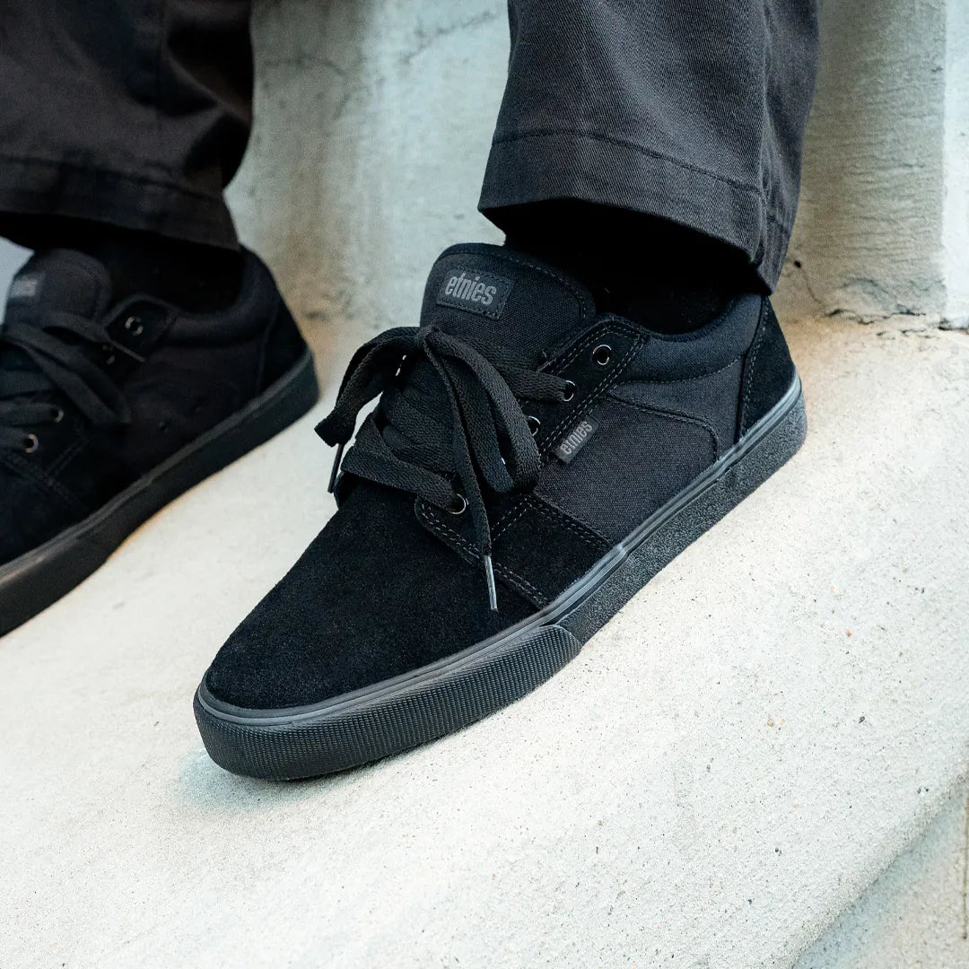 etnies-barge-ls-skate-schuh-low-top-black-dirty-wash-hemp image 2