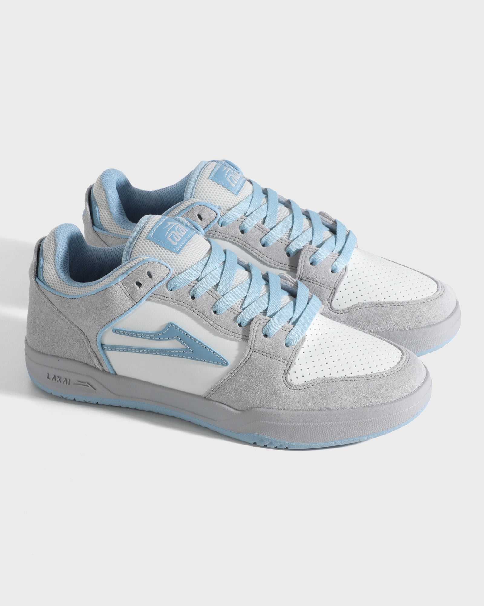 lakai-telford-low-skate-schuh-grey-suede-desaturated-blue image 2