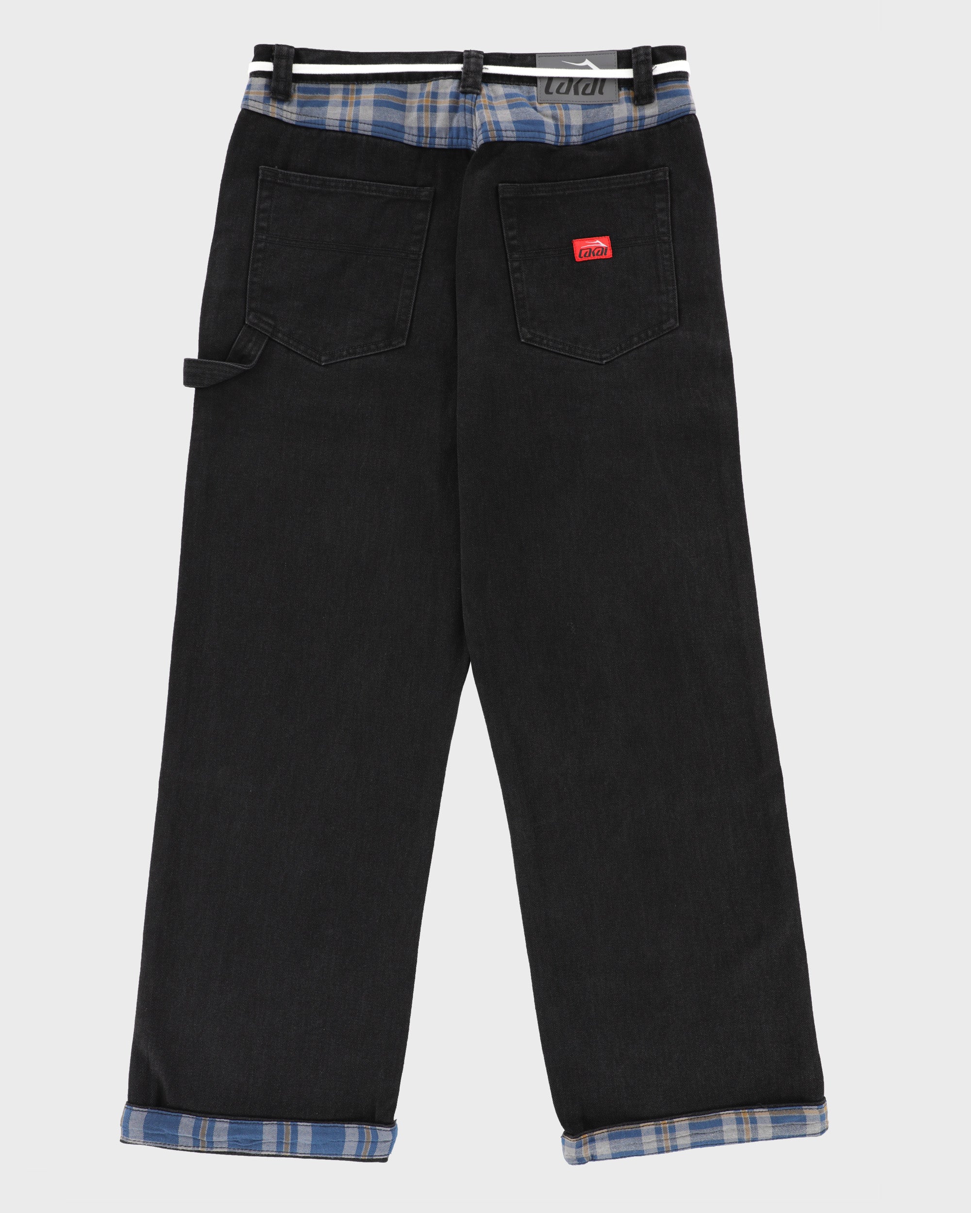 lakai-plaid-contrast-wide-leg-jeans-black-13-7oz image 3
