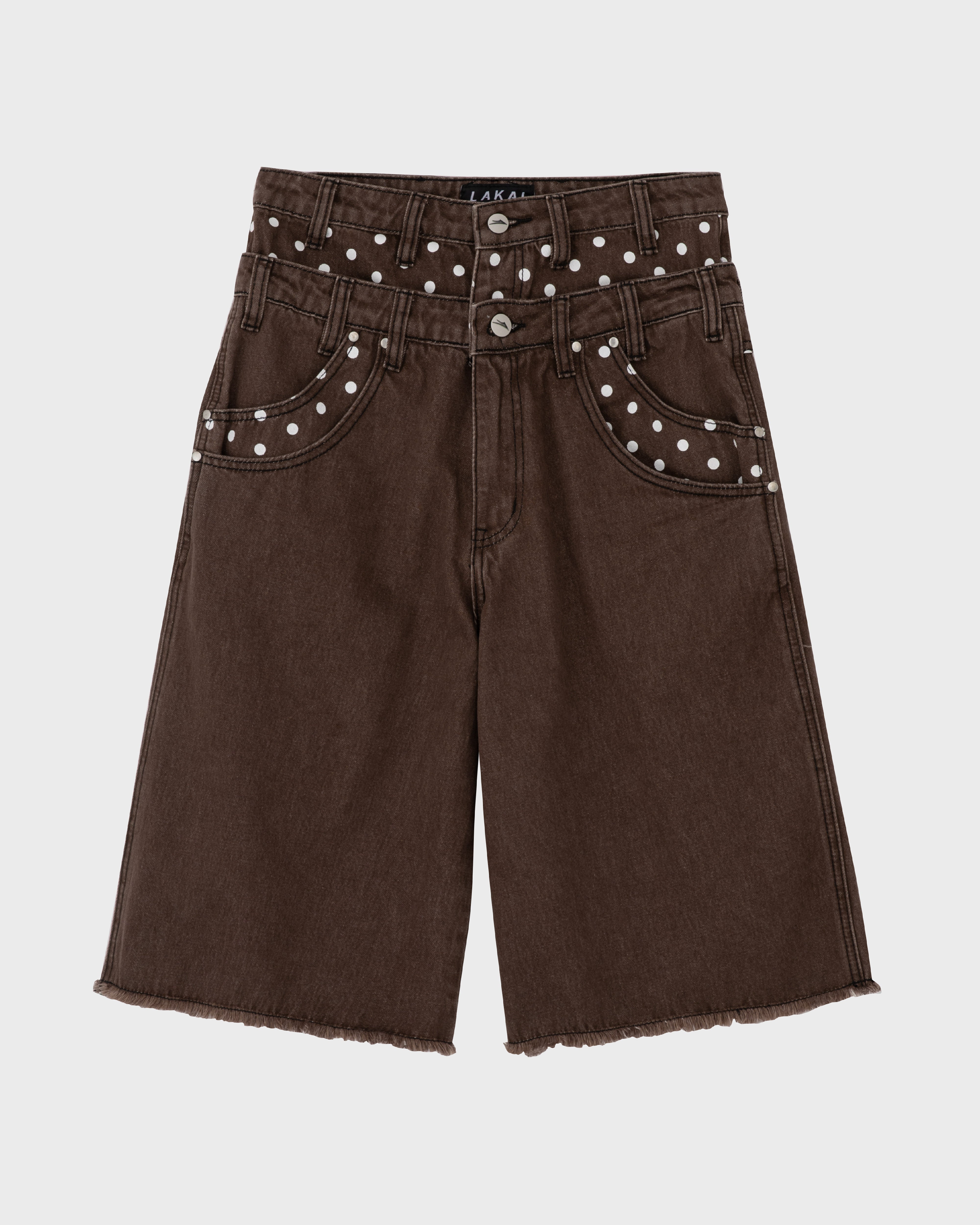 lakai-double-waisted-jumbo-jorts-brown-polka image 1