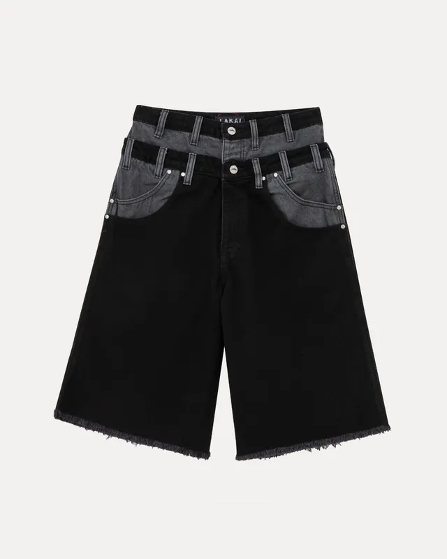 lakai-double-waisted-jumbo-jorts-black-grey image 1