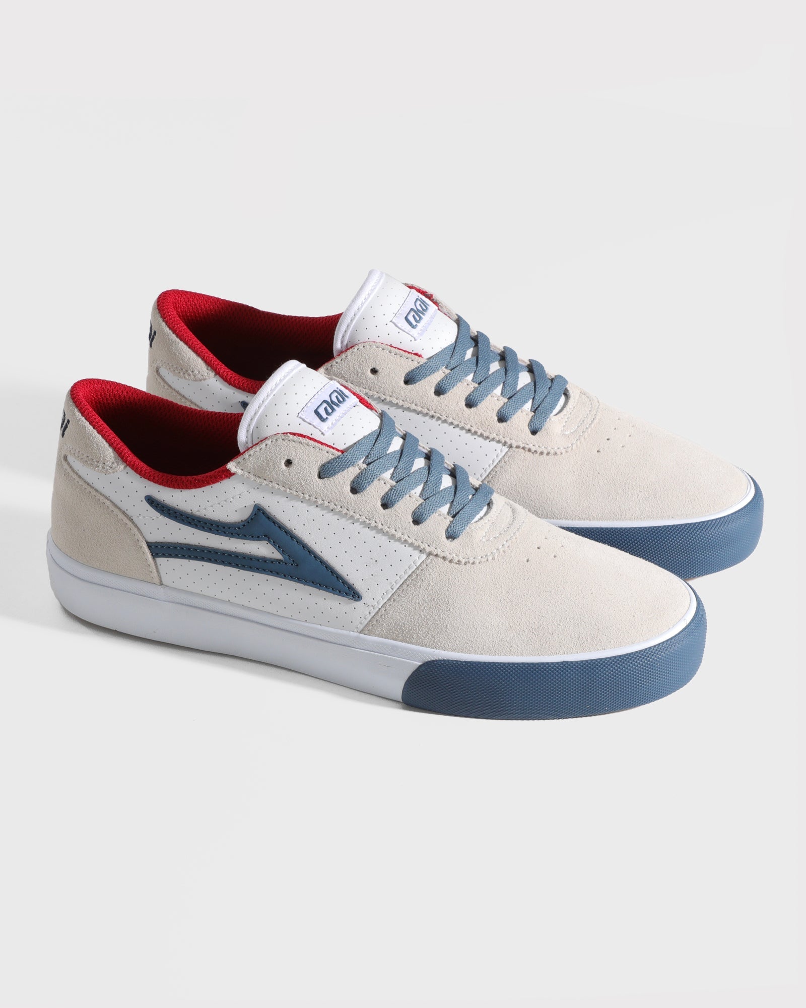 lakai-manchester-skate-schuh-white-suede-navy-perf image 2