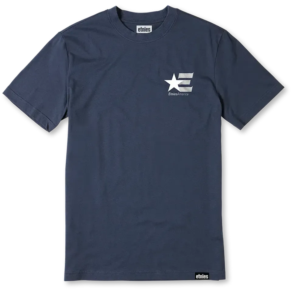 etnies-america-tee-t-shirt-navy-white-classic-fit image 1