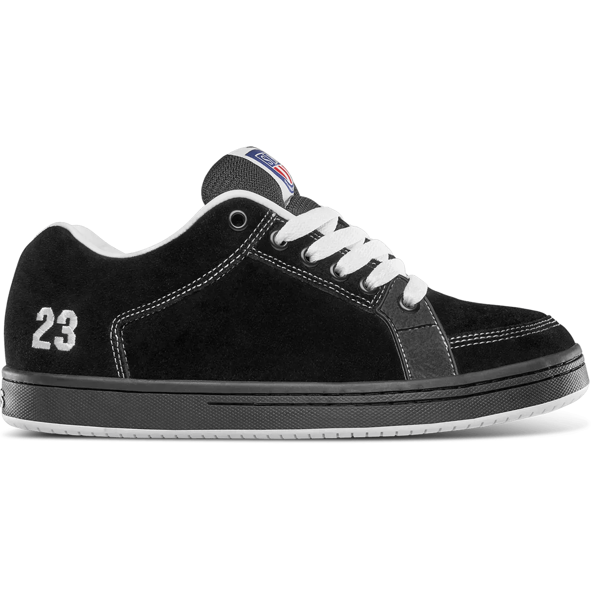 etnies-sal-23-skate-schuh-black-white-suede-lowtop image 1