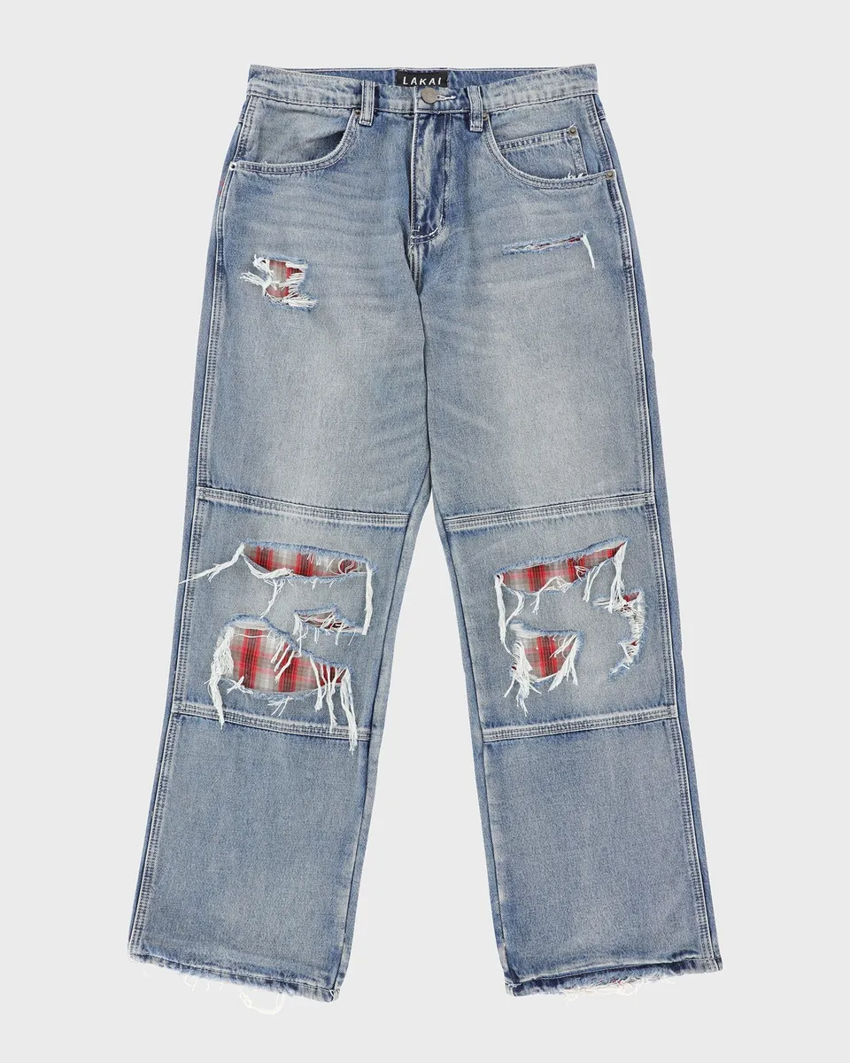 lakai-distressed-double-knee-denims-washed-indigo image 1
