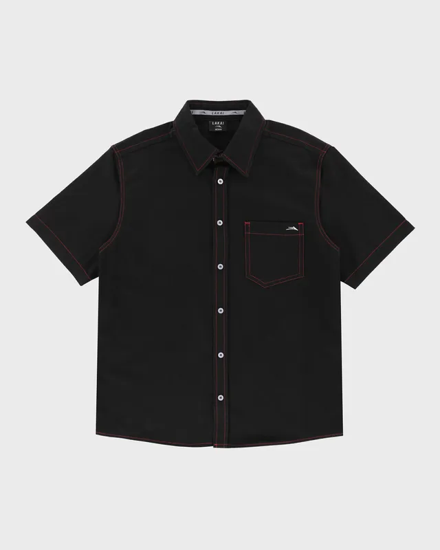 lakai-heavyweight-button-up-shirt-black image 1