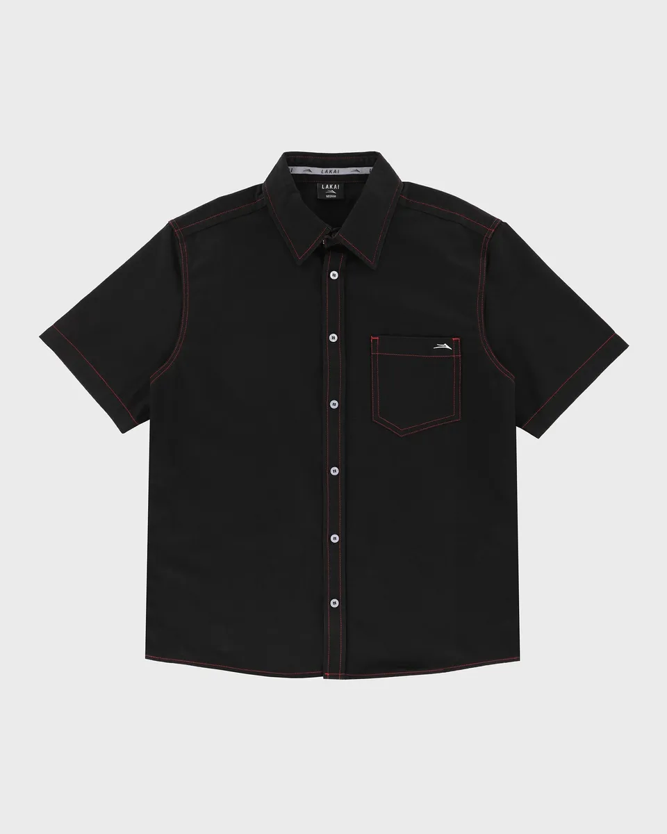 lakai-heavyweight-button-up-shirt-black image 1