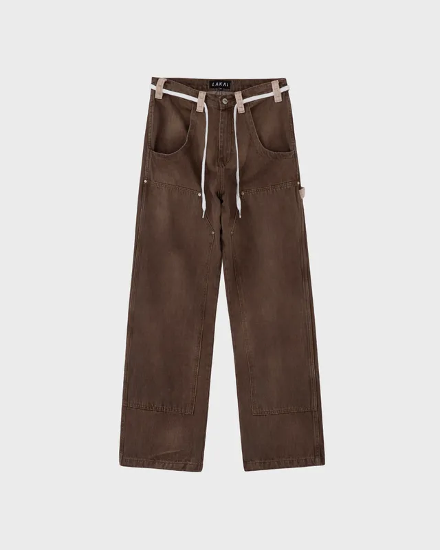 lakai-wide-leg-double-knee-pant-washed-brown image 1