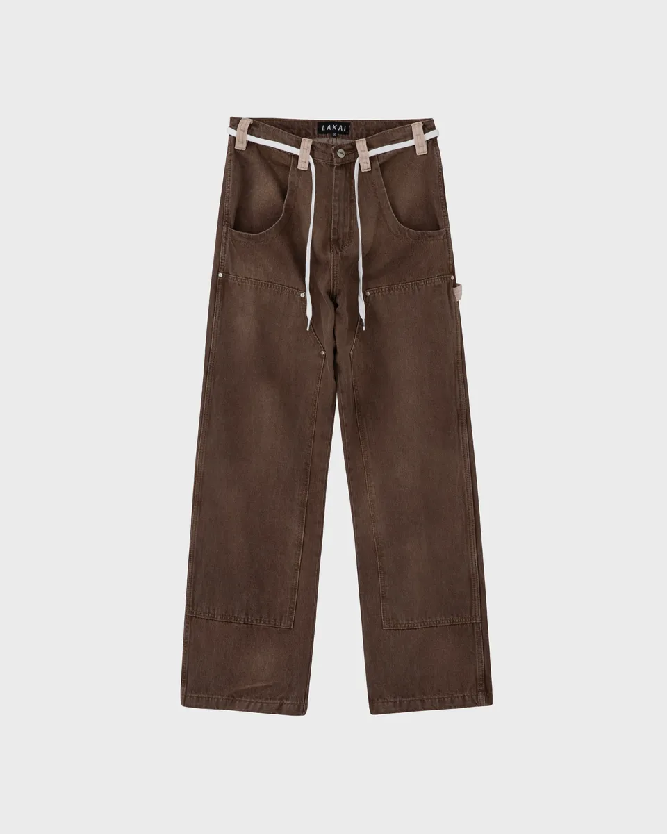 lakai-wide-leg-double-knee-pant-washed-brown image 1
