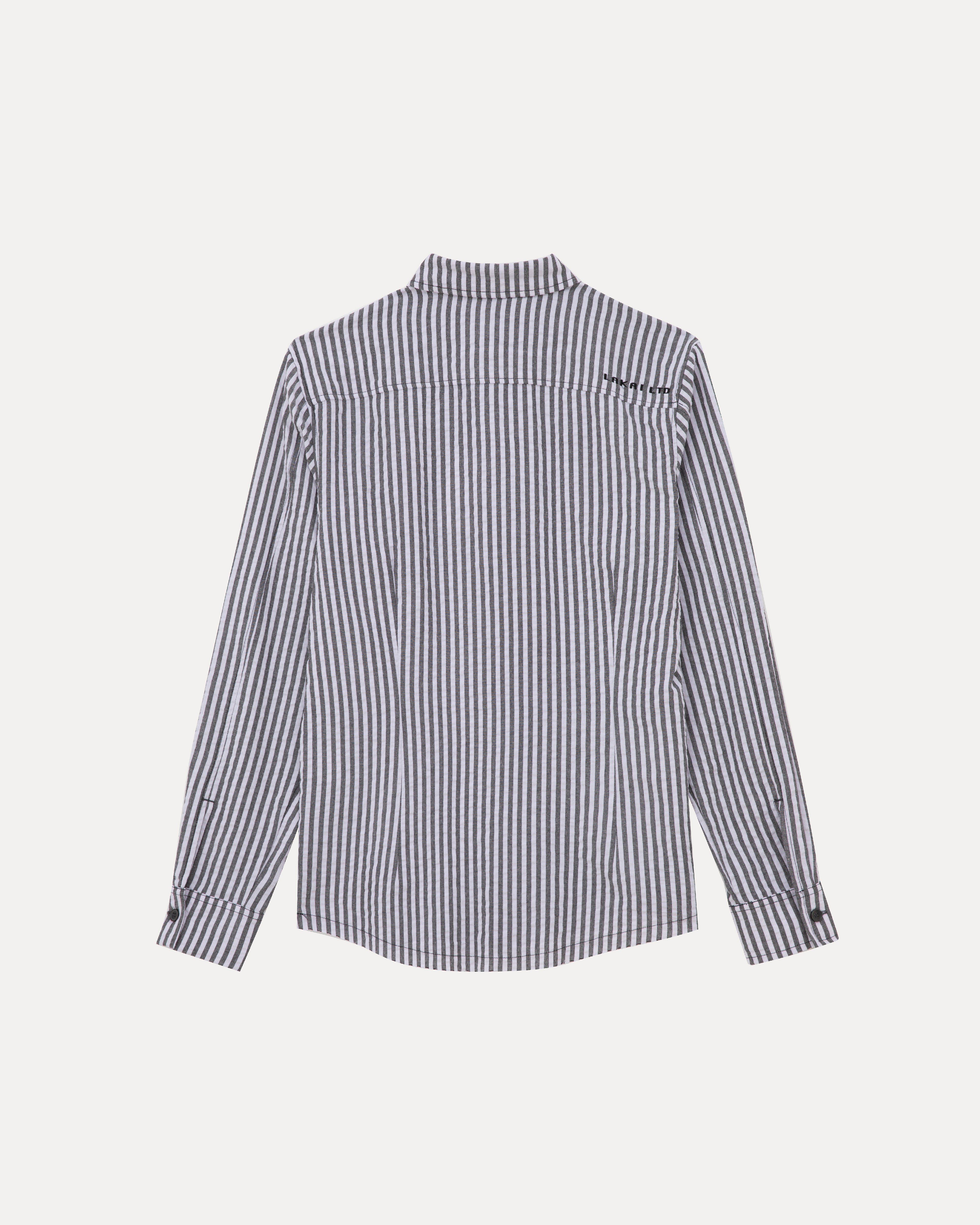 lakai-langarm-hemd-button-down-black-white-stripe image 2