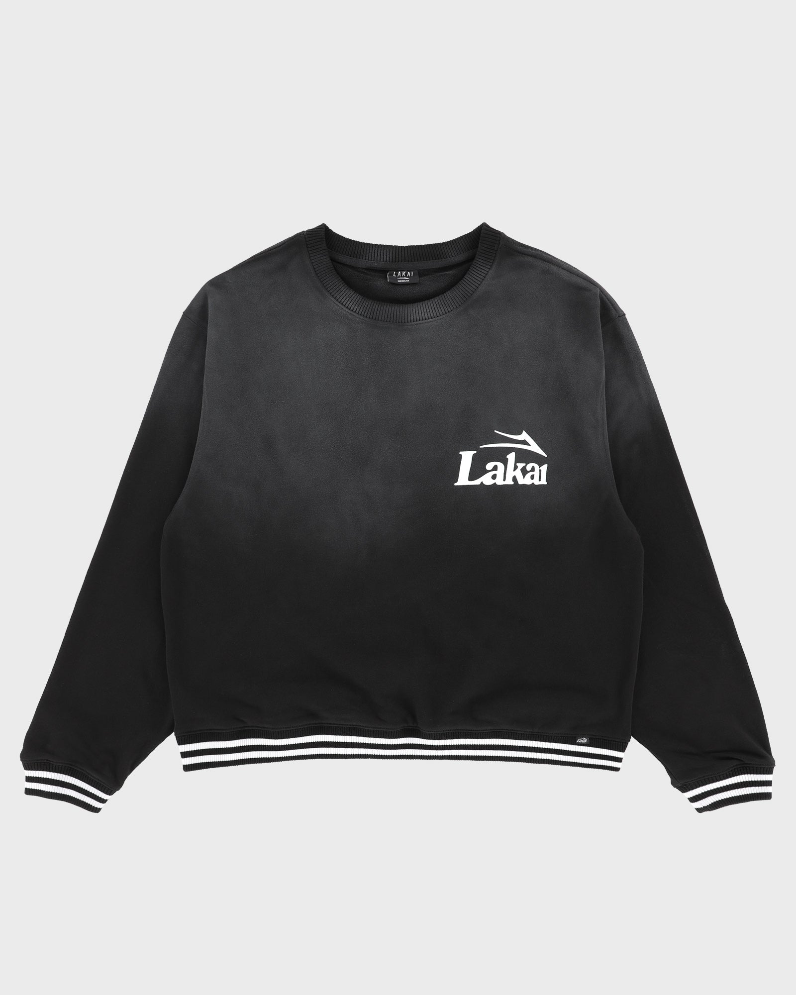 lakai-classic-oversized-sunfaded-crewneck-black image 1