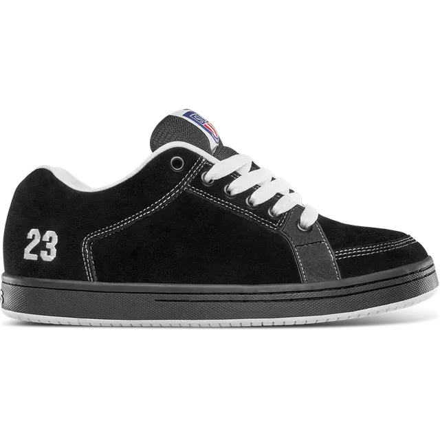etnies-sal-23-skate-schuh-black-white-suede-lowtop image 1