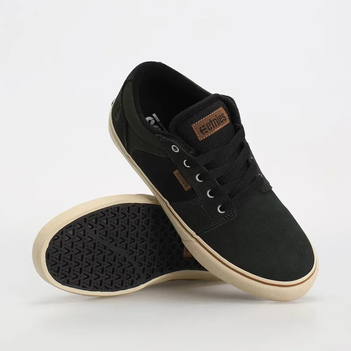 etnies-barge-ls-skate-schuh-low-top-green-black image 2