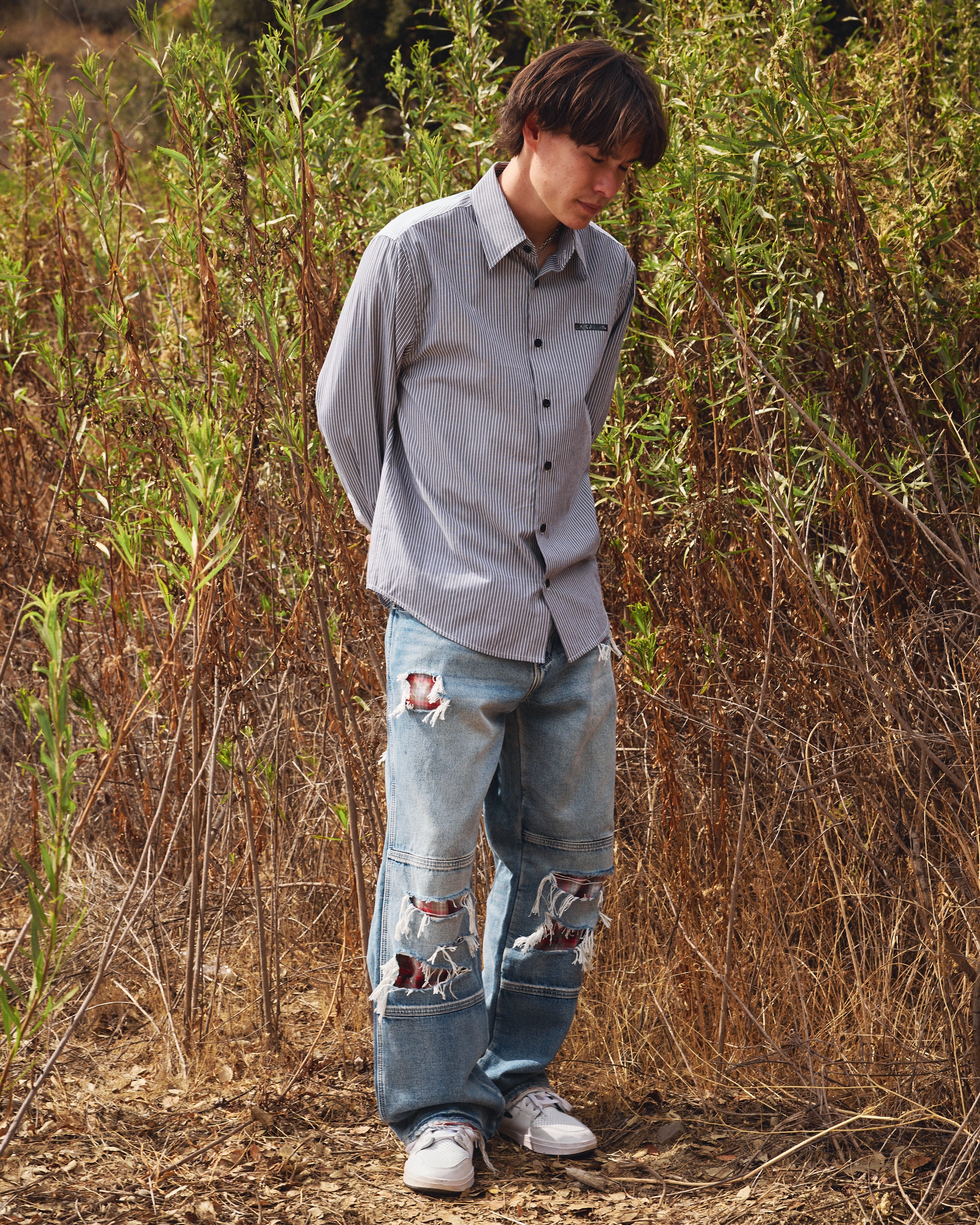 lakai-button-down-contrast-panel-langarmhemd image 6