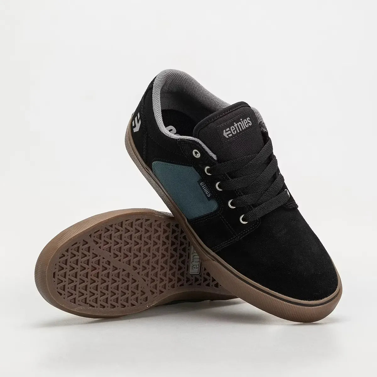 etnies-barge-ls-skate-schuh-low-top-black-teal image 2