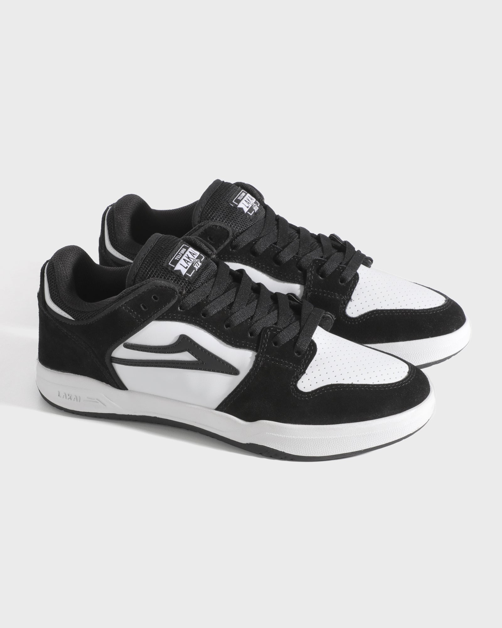 lakai-telford-low-skate-schuh-black-white-leather image 2