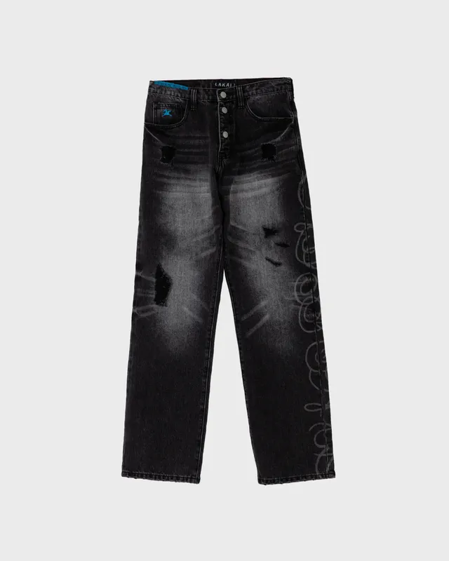 lakai-straight-leg-denims-distressed-etched-black image 1