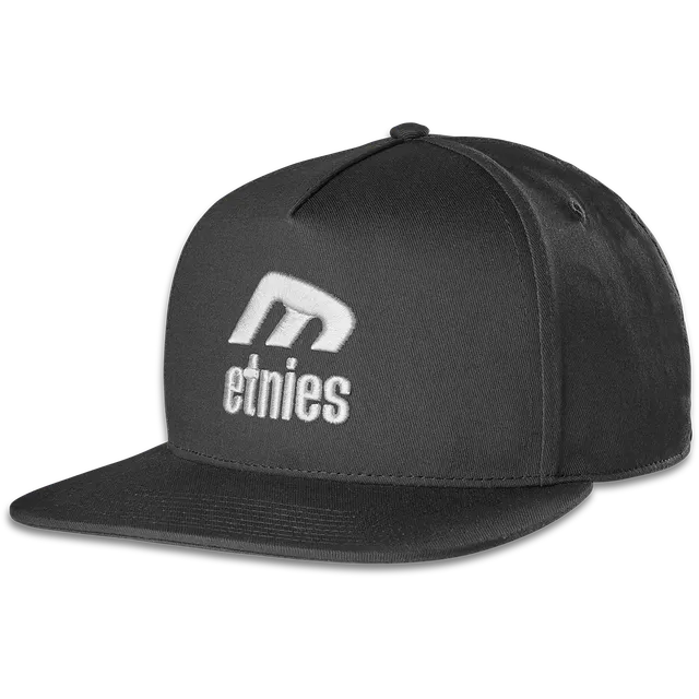 etnies-icon-e-snapback-cap-black-white image 1