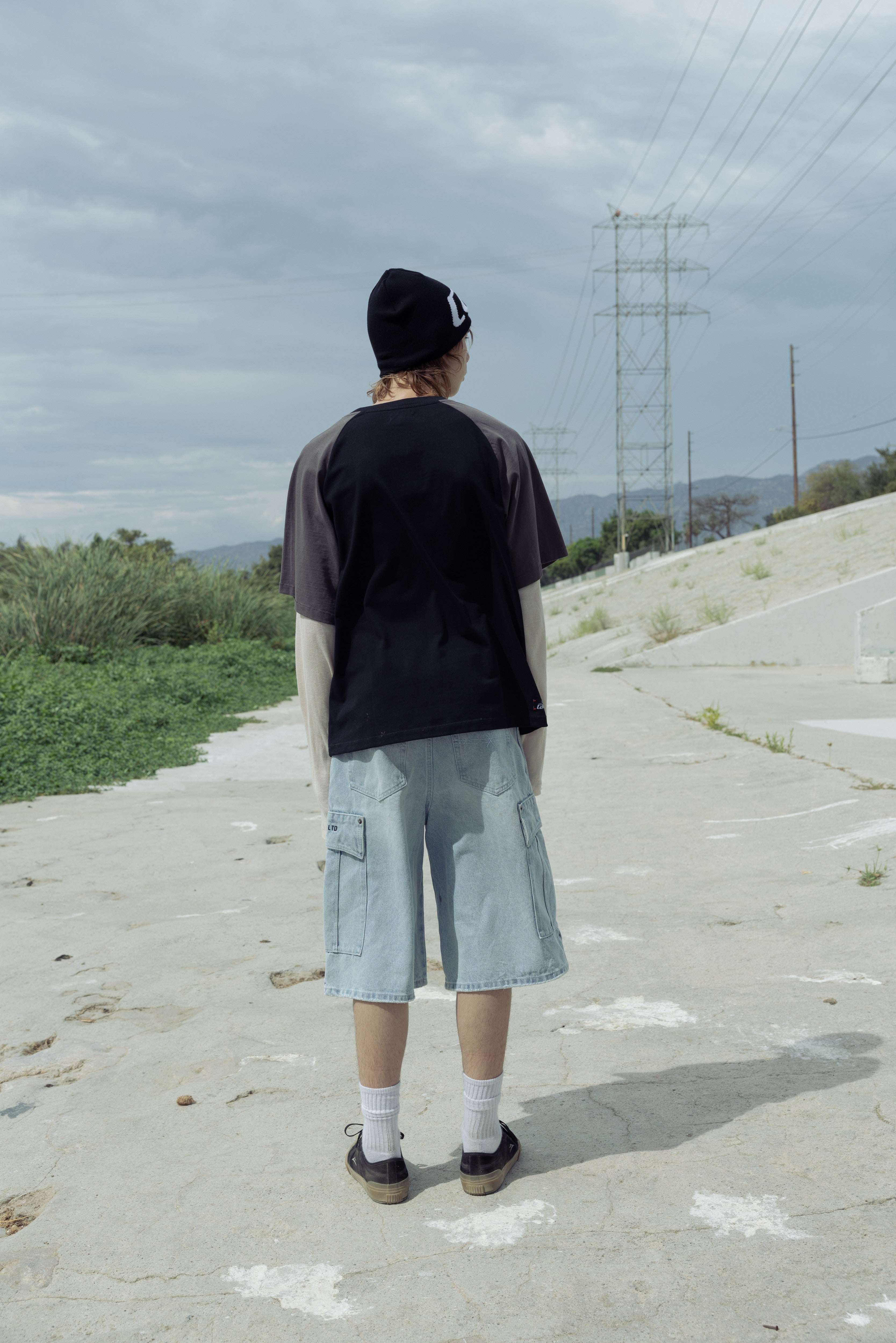 lakai-cargo-jumbo-jort-blue-wide-leg-jeansshorts image 6