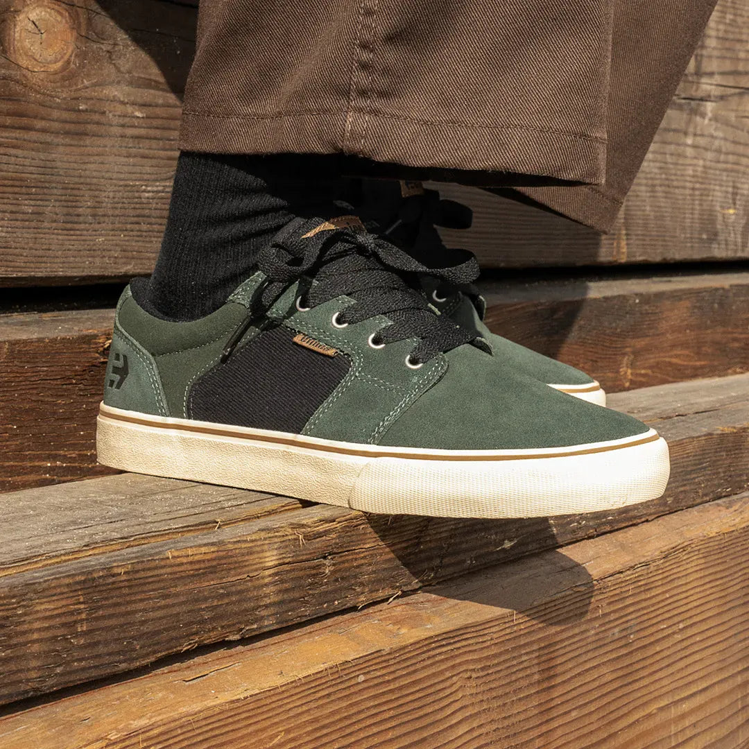 etnies-barge-ls-skate-schuhe-low-top-green-gold image 5