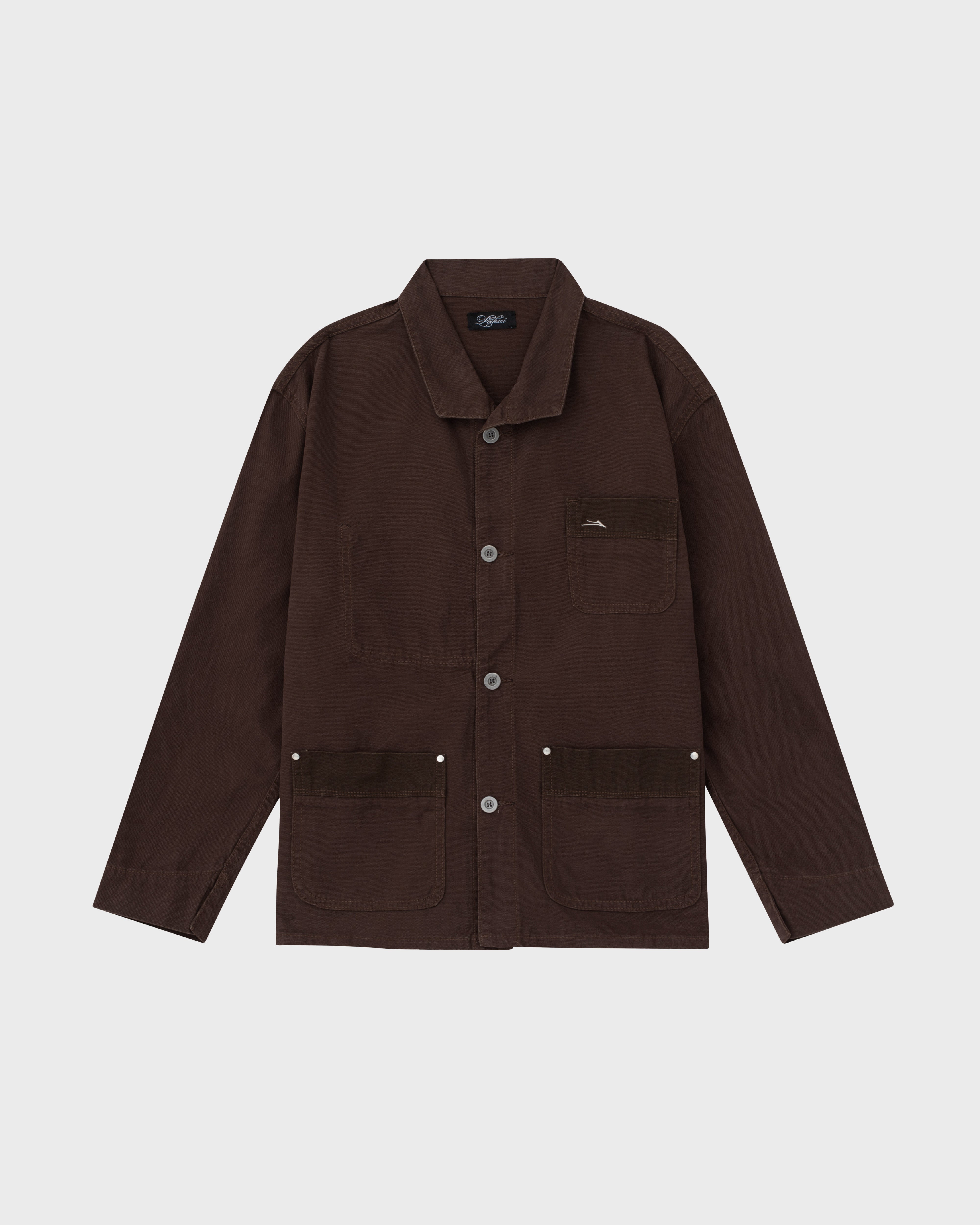 lakai-moleskin-chore-coat-dark-brown image 1