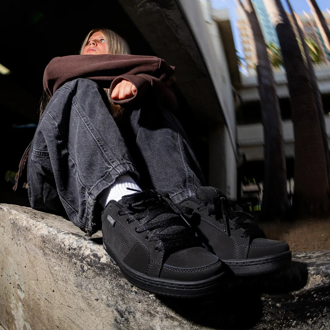 etnies-kingpin-skate-schuh-black-dirty-wash-suede image 2