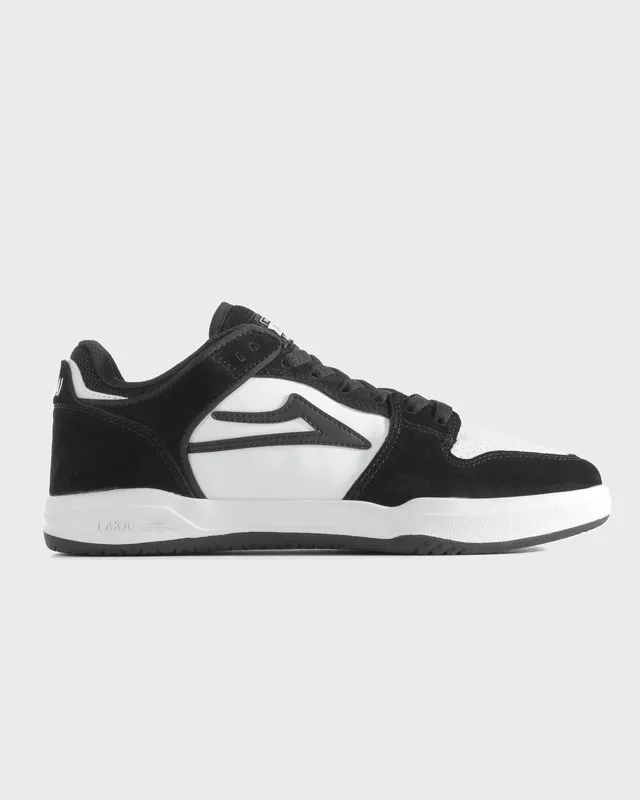 lakai-telford-low-skate-schuh-black-white-leather image 1
