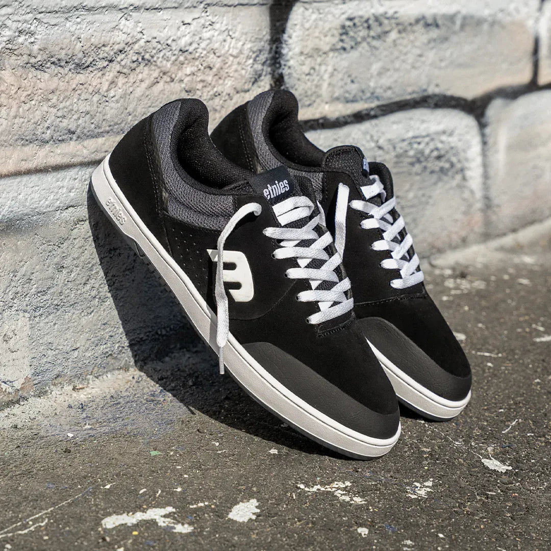 etnies-marana-og-skate-schuh-black-white-suede-synthetic image 6