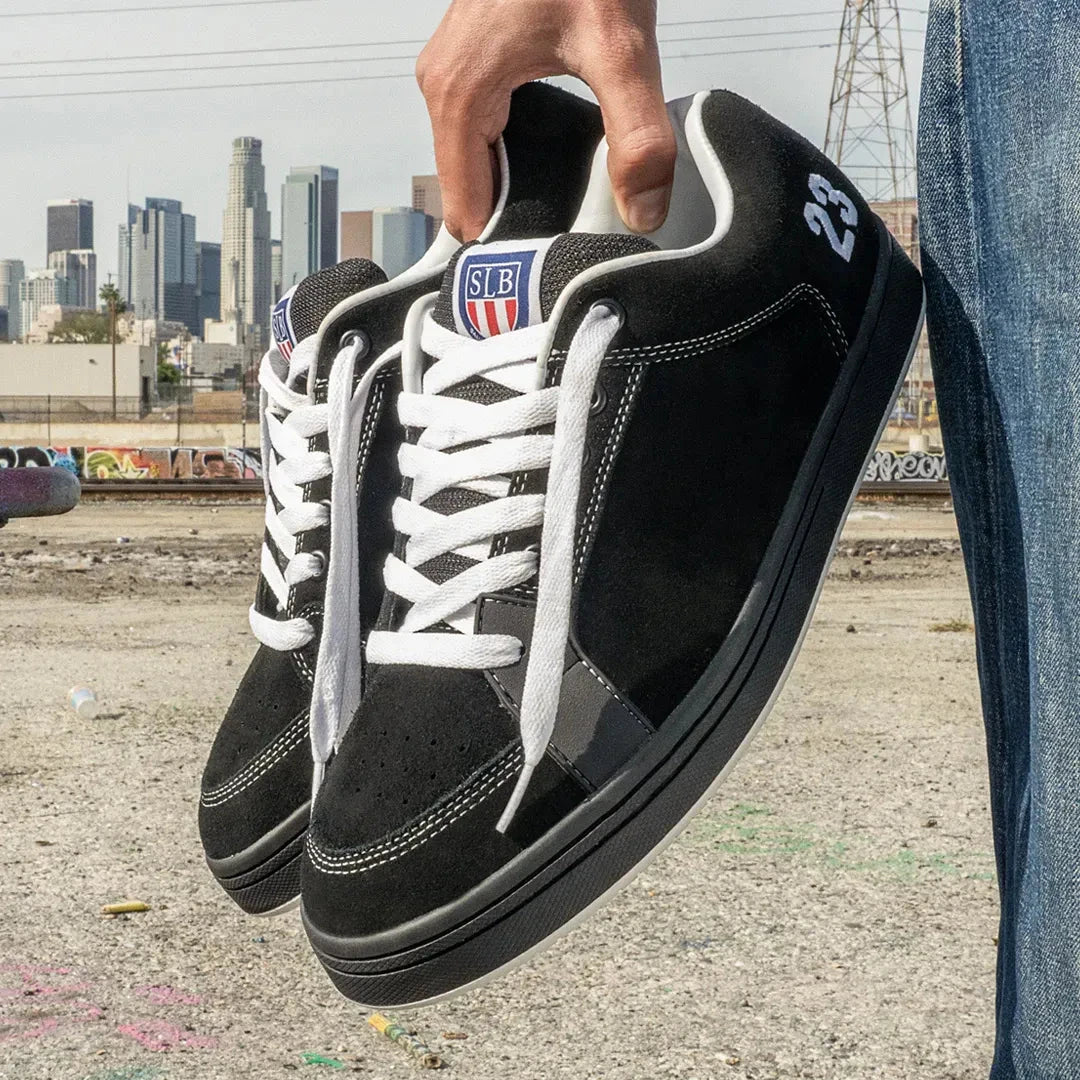 etnies-sal-23-skate-schuh-black-white-suede-lowtop image 3
