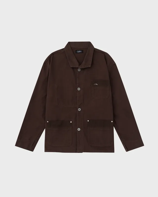 lakai-moleskin-chore-coat-dark-brown image 1