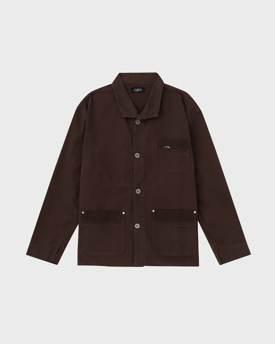 lakai-moleskin-chore-coat-dark-brown image 1