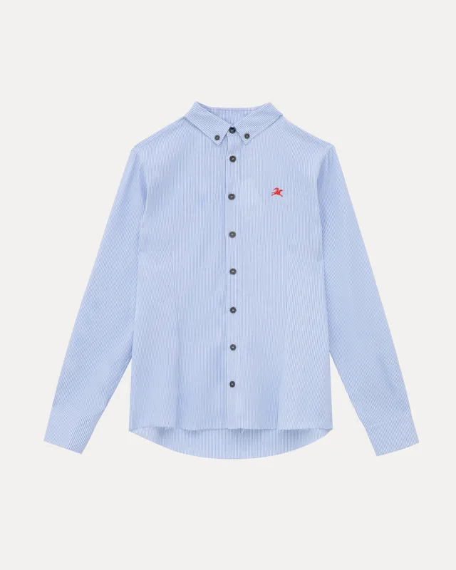 lakai-longsleeve-button-down-white-blue-stripe image 1