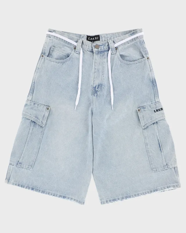 lakai-cargo-jumbo-jort-blue-wide-leg-jeansshorts image 1