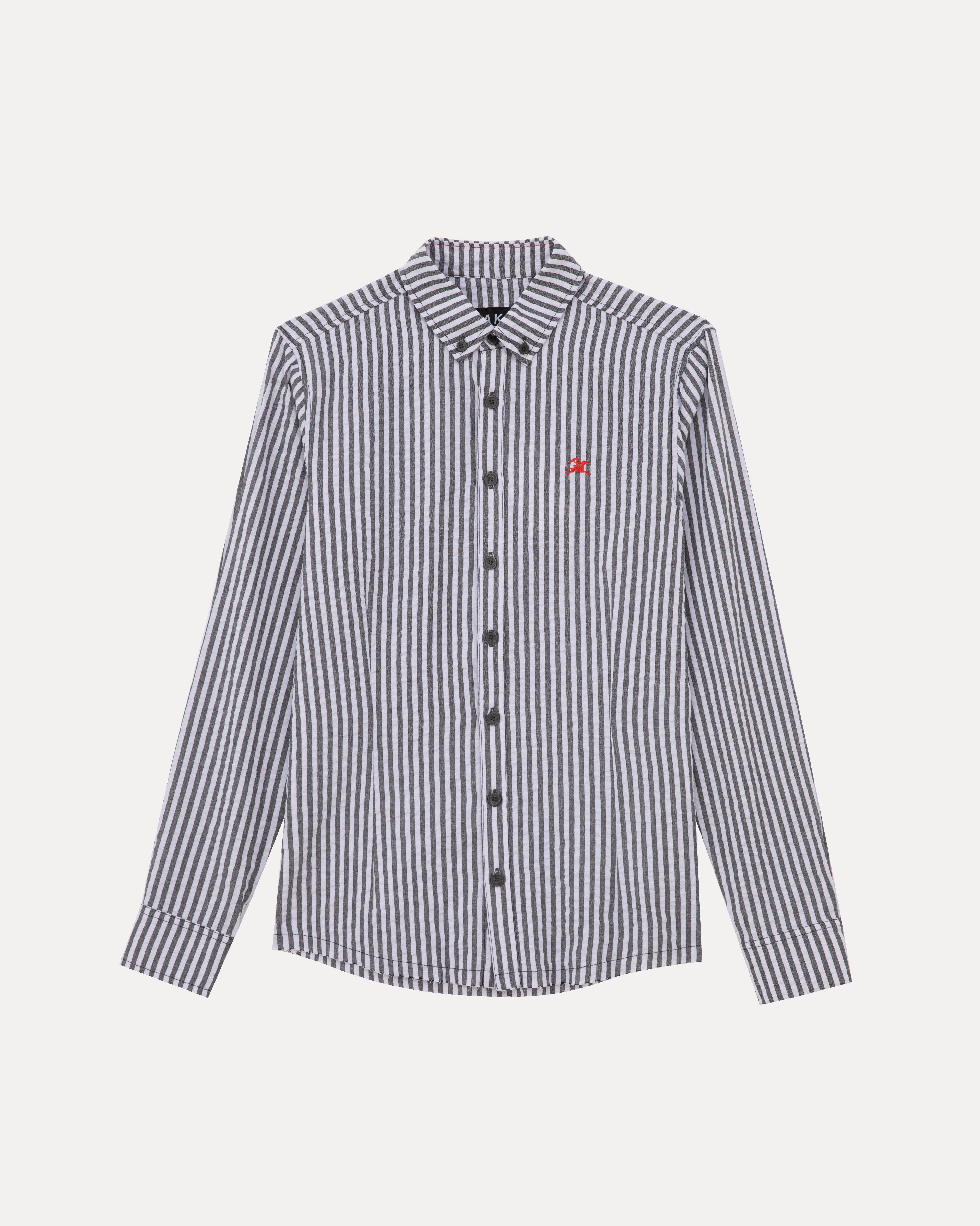 lakai-langarm-hemd-button-down-black-white-stripe image 1
