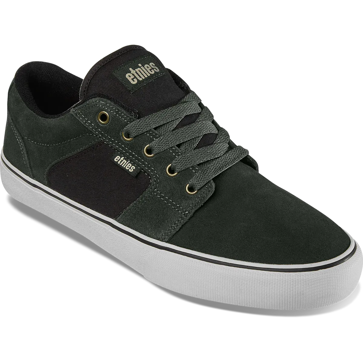 etnies-barge-ls-skate-schuhe-low-top-green-gold image 4